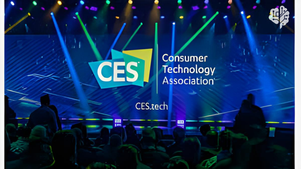 مشهد من معرض CES 2026 في لاس فيغاس يظهر منصات الذكاء الاصطناعي، سيارات ذاتية القيادة، وروبوتات متقدمة.