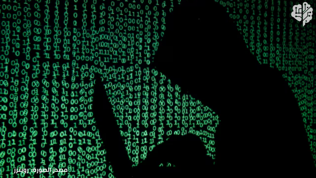 صورة تعبيرية لهجوم سيبراني مع شيفرات رقمية تغطي منشآت حيوية في تايوان، في إشارة إلى الهجمات الرقمية الصينية على البنية التحتية.