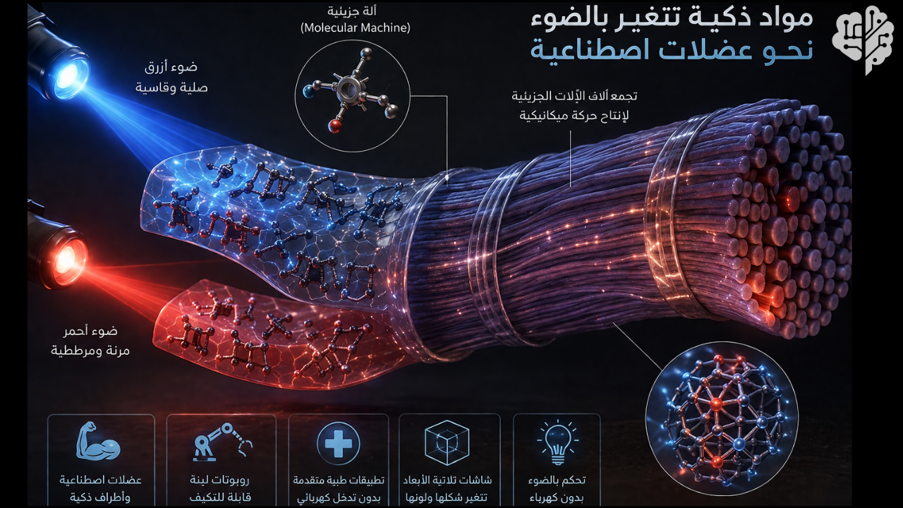 مواد ذكية تتغير بالضوء نحو عضلات اصطناعية